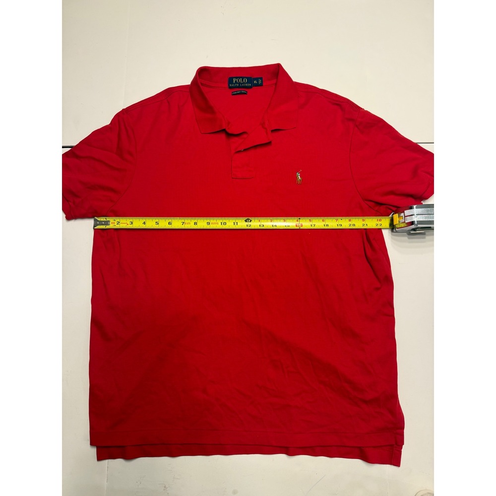 Polo Ralph Lauren Mens XL Red Pima Soft Touch Cotton Short Sleeve Polo Shirt - Picture 6 of 7